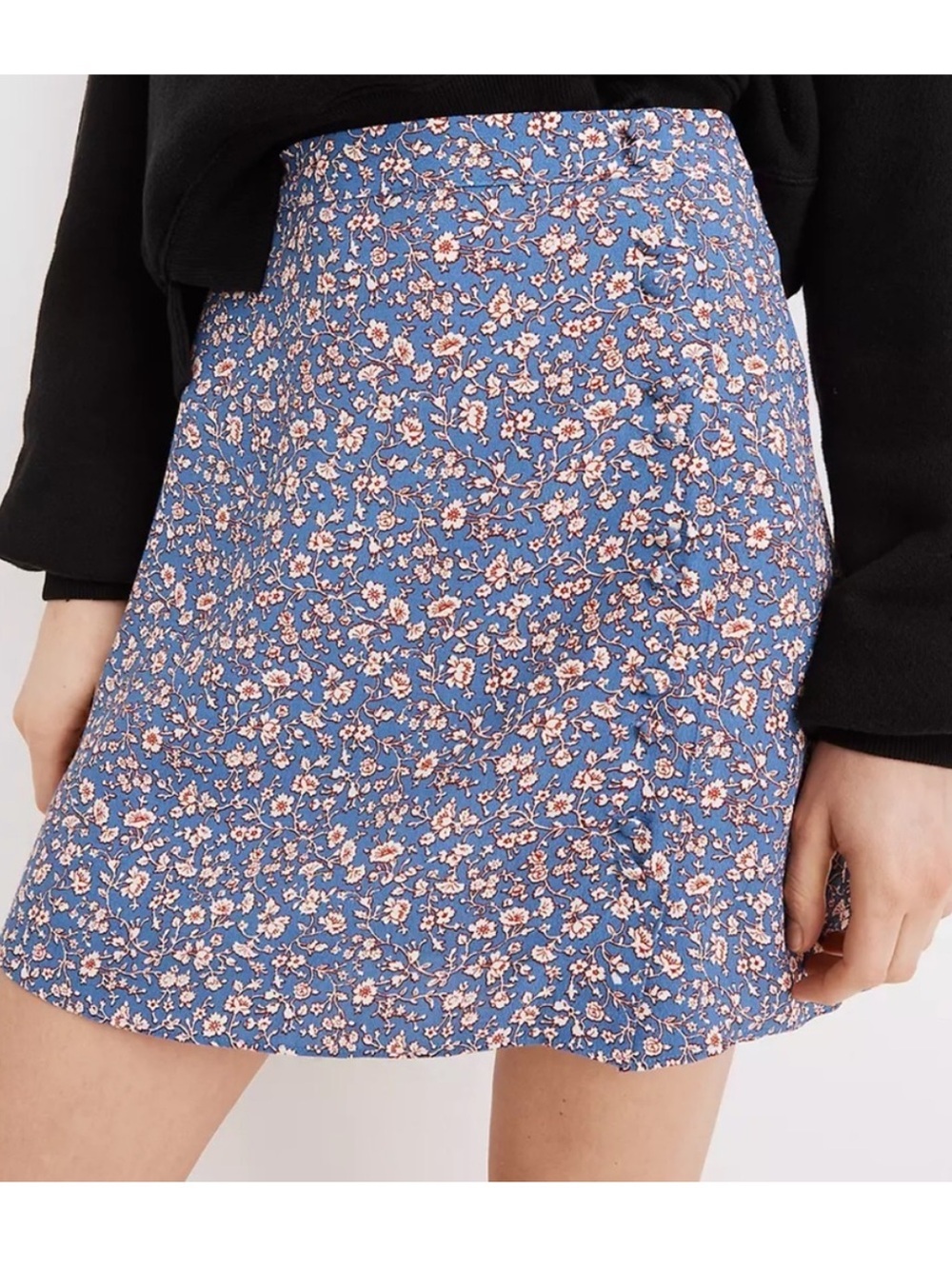 Madewell Porch Side-Button Mini Skirt in Summer Vines Sz 10